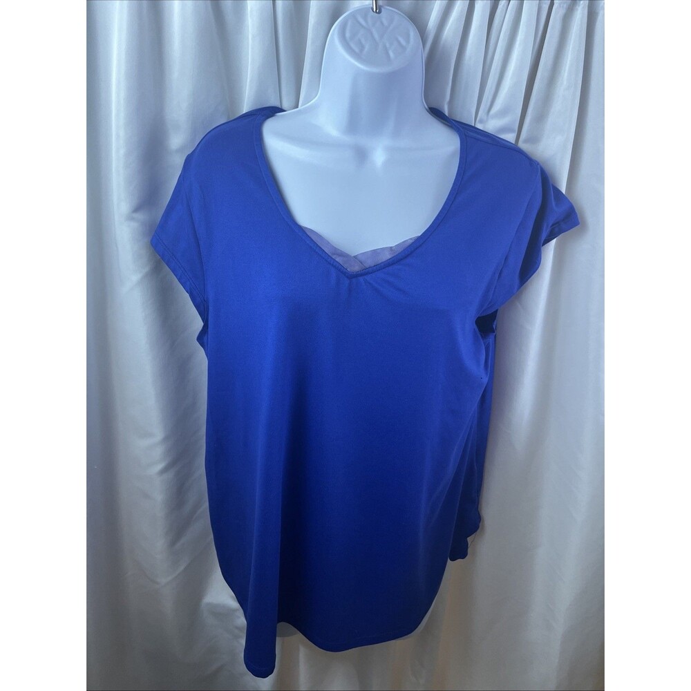Anne Klein Women’s Royal Blue Top Size M Relax Fit Coastal Preppy Minimalist